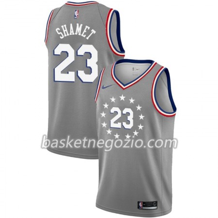 Canotte Uomo Philadelphia 76ers Landry Shamet 23 2018-19 Nike City Edition Grigio Swingman